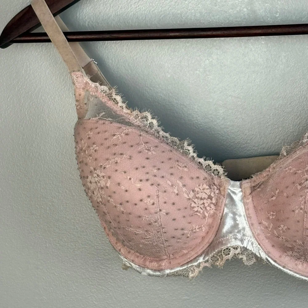 Victoria's Secret‎ Dream Angels 32DD Pink Lace Lined Demi Underwire Bra